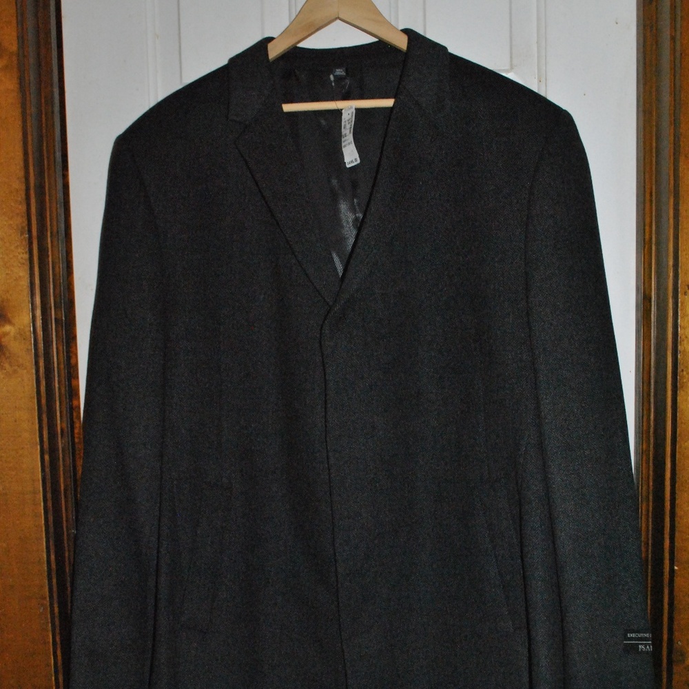 Jos A. Banks grey Herringbone 50 reg Overcoat